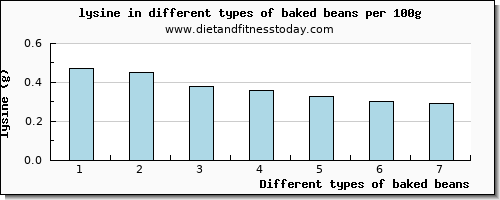baked beans lysine per 100g
